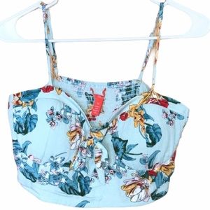 🔥Floral Light Blue Crop Top - M